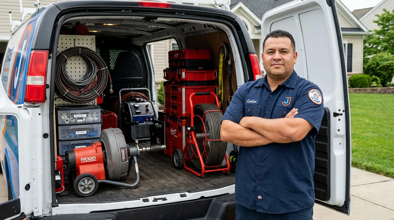 Professional drain cleaning equipment and Johns Plumbing LLC plumber in Minneapolis
