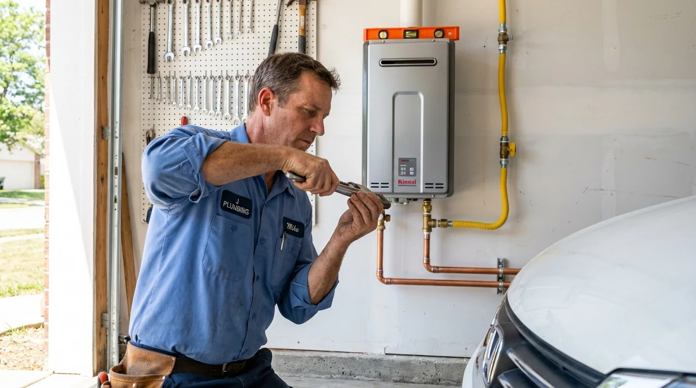 Tankless water heater installation by a Johns Plumbing LLC plumber in Minneapolis